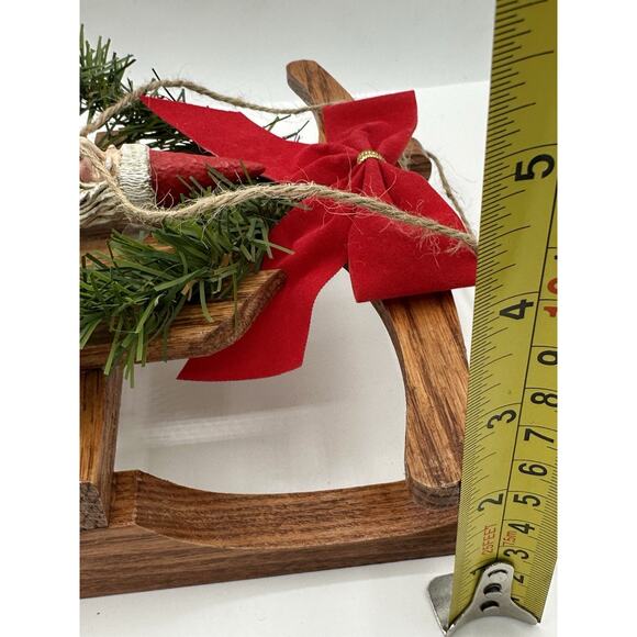 Vintage Merry Christmas Wood Sled Hand Painted 18 X 6.5 Decor Country Cottage - Picture 5 of 6